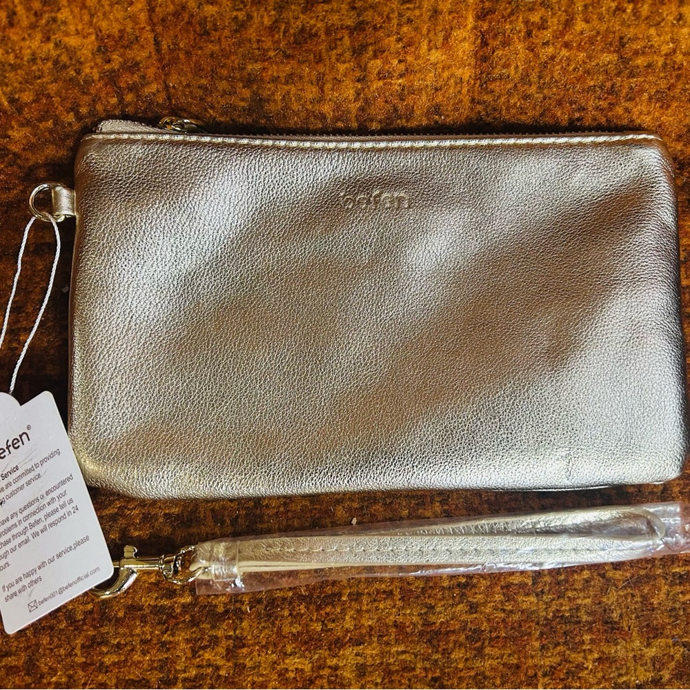 Bebe Gold and Black Wristlet
